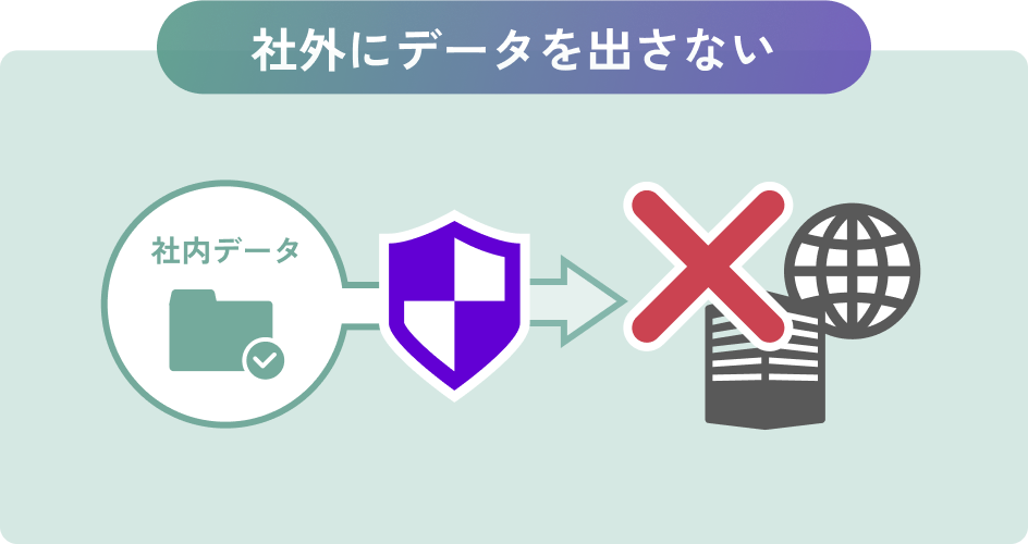 社外にデータを出さない